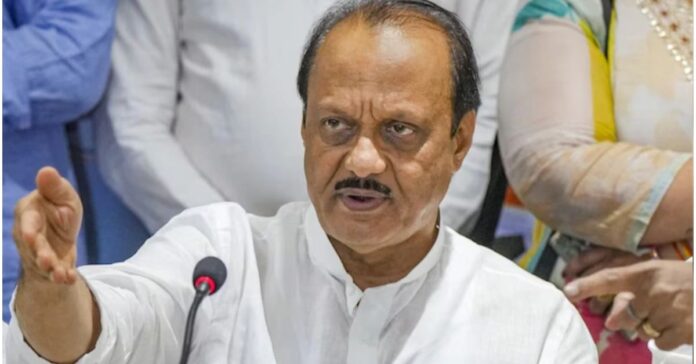 Ajit Pawar addressing a press conference, expressing his desire for the CM post.